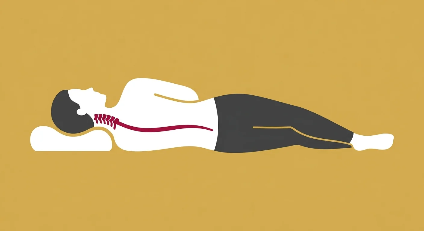 flat illustration of correct sleep pillow position for cervical spine alignment