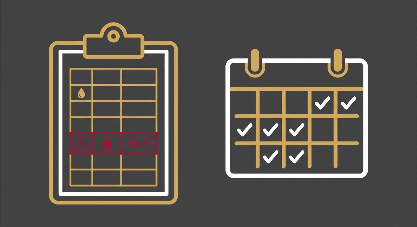 flat illustration of pet NSAID monitoring bloodwork schedule and testing intervals