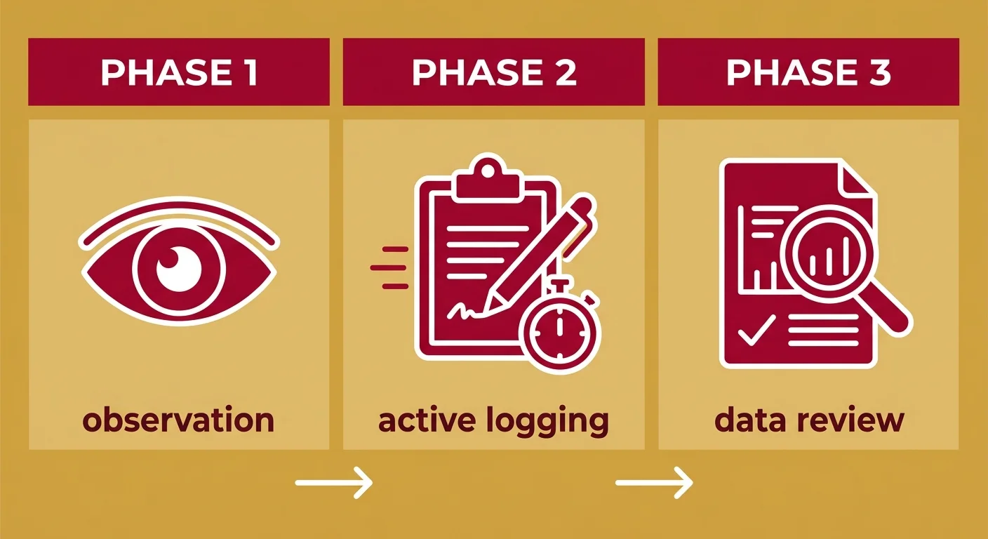 flat illustration of three phase pet mobility tracking protocol after animal chiropractic adjustment