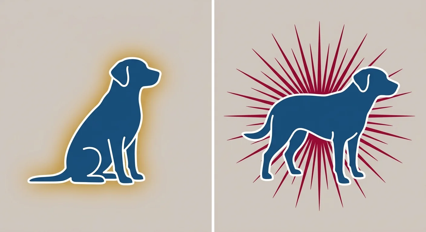 flat illustration comparing normal pet soreness versus regression warning signs after chiropractic care